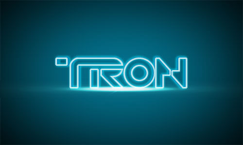 Текст в стилі TRON