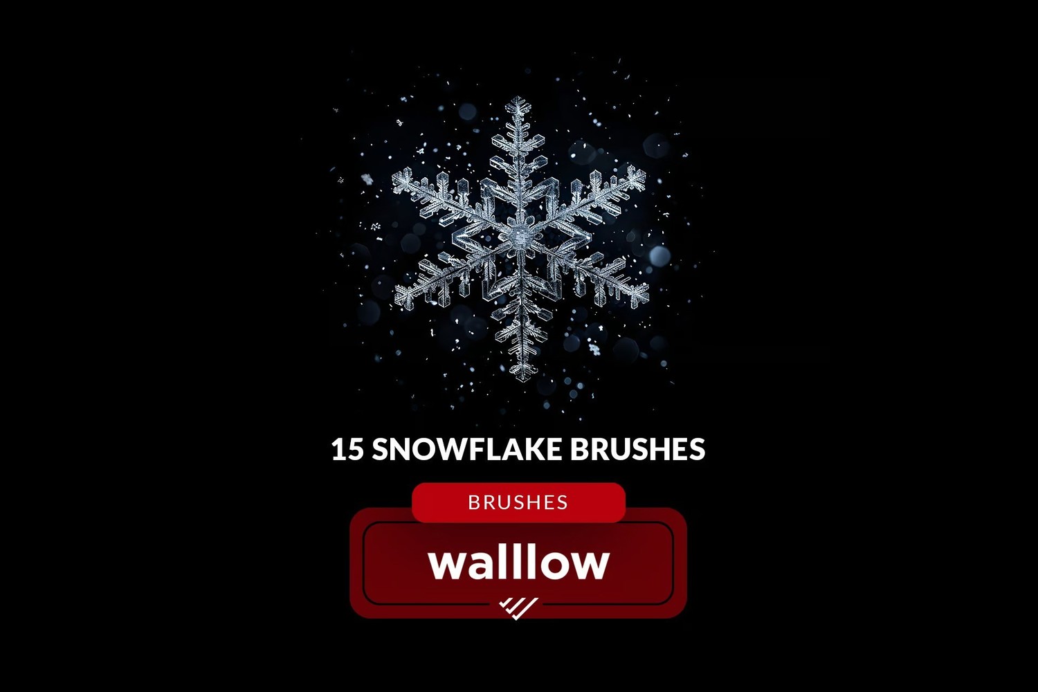 Falling snow and snowflakes photoshop brushes