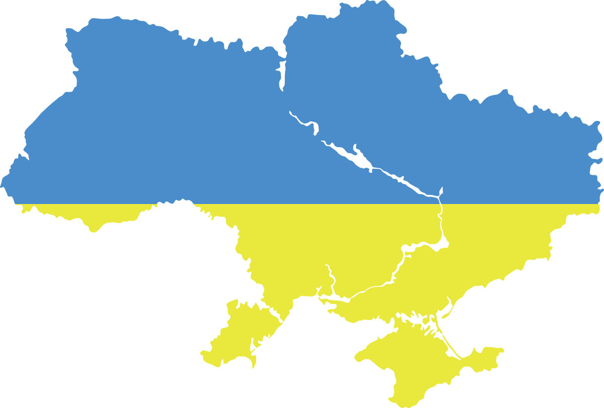 Карта України жовто-блакитна