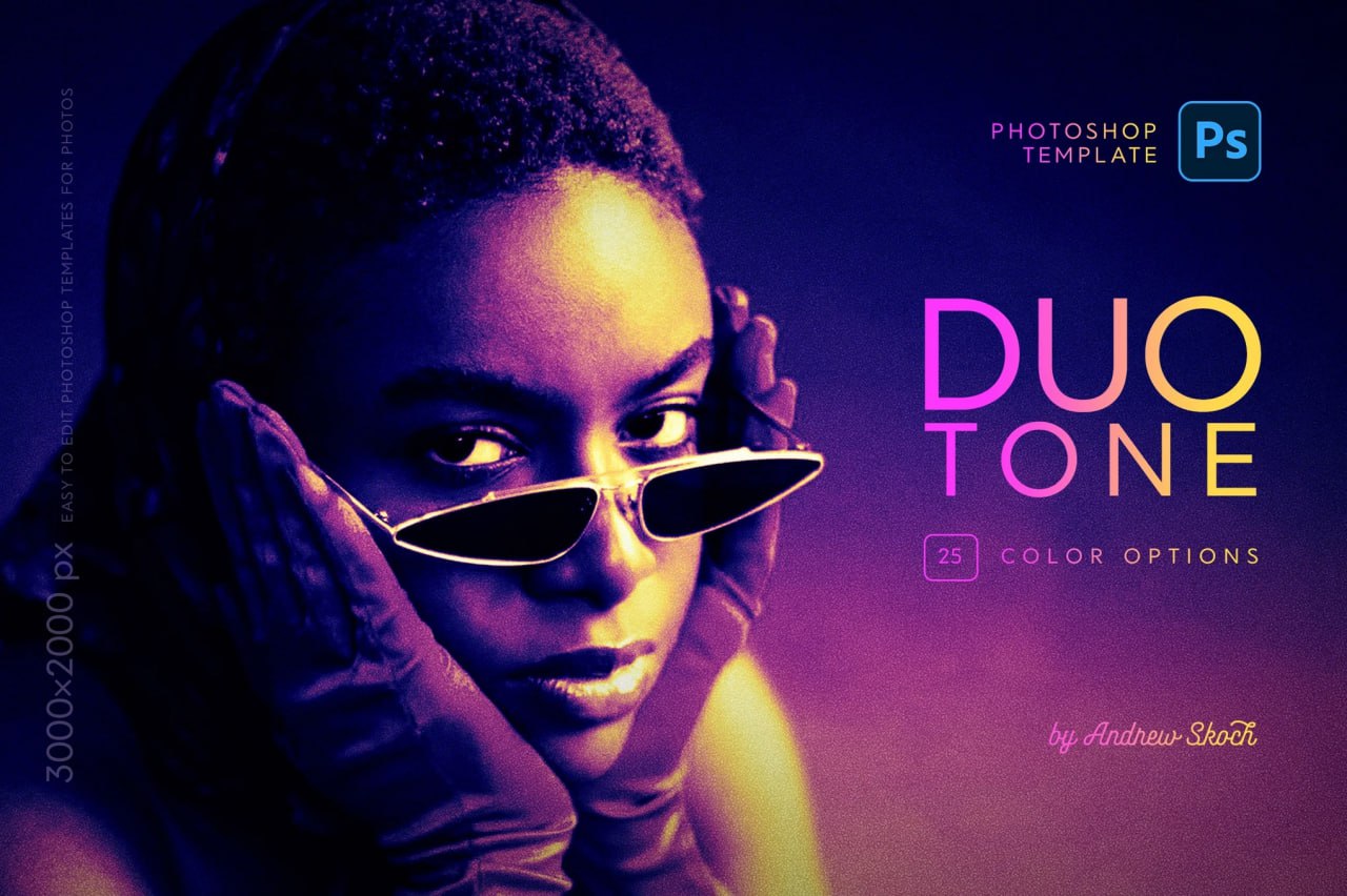 Duotone Grain Photo Template