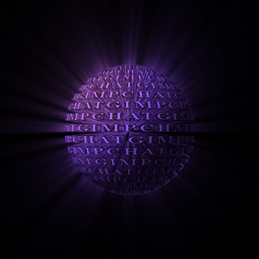 Тривимірний сферичний текст зі світловими променями в GIMP